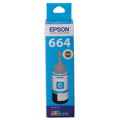 Epson T664 Eco Tank Ink Bottle - Cyan