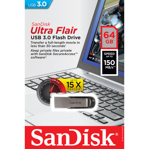 SanDisk Ultra Flair 64GB USB 3 0 Pen Drive Flash Drive Review Speed Test 