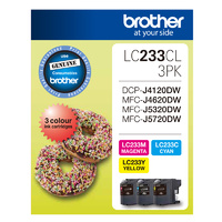 Brother LC233 CMY Colour Ink Cartridge Pack