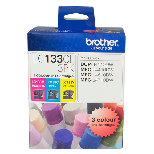 Brother LC133 CMY Colour Ink Cartridge Pack