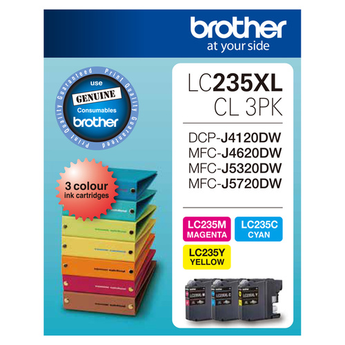 Brother LC235XLVP CMY Colour Ink Cartridge Pack