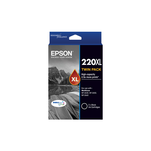 Epson 220XL Black Ink Cartridge TWIN PACK