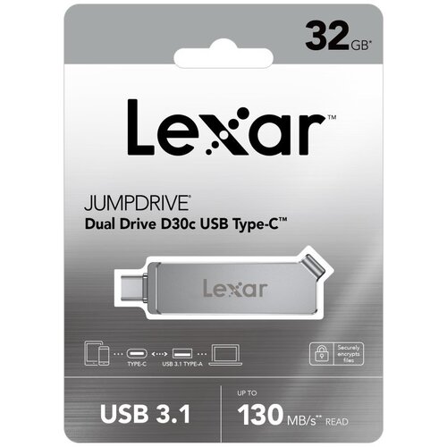 Lexar Jump Drive Dual Drive D30C USB3.0 Type C - 32GB