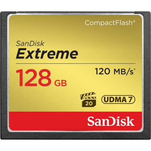 SanDisk Extreme 128GB Compact Flash Card - 120MB/s