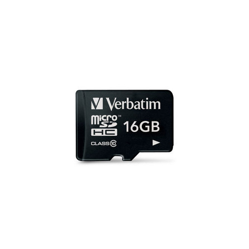 Verbatim 16GB MicroSDHC Card with Adapter - 44082