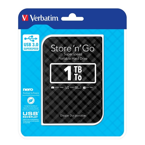 Verbatim 1TB USB 3.0 Portable Hard Drive 53194