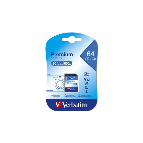 Verbatim Class 10 SDXC Card 64GB - 44024