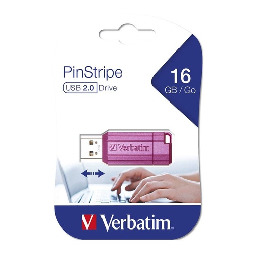 Verbatim 16GB PinStripe Pink USB Drive - 10 Pack