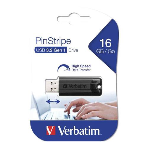 Verbatim 16GB Pinstripe USB3.2 Gen 1 Drive - 49316